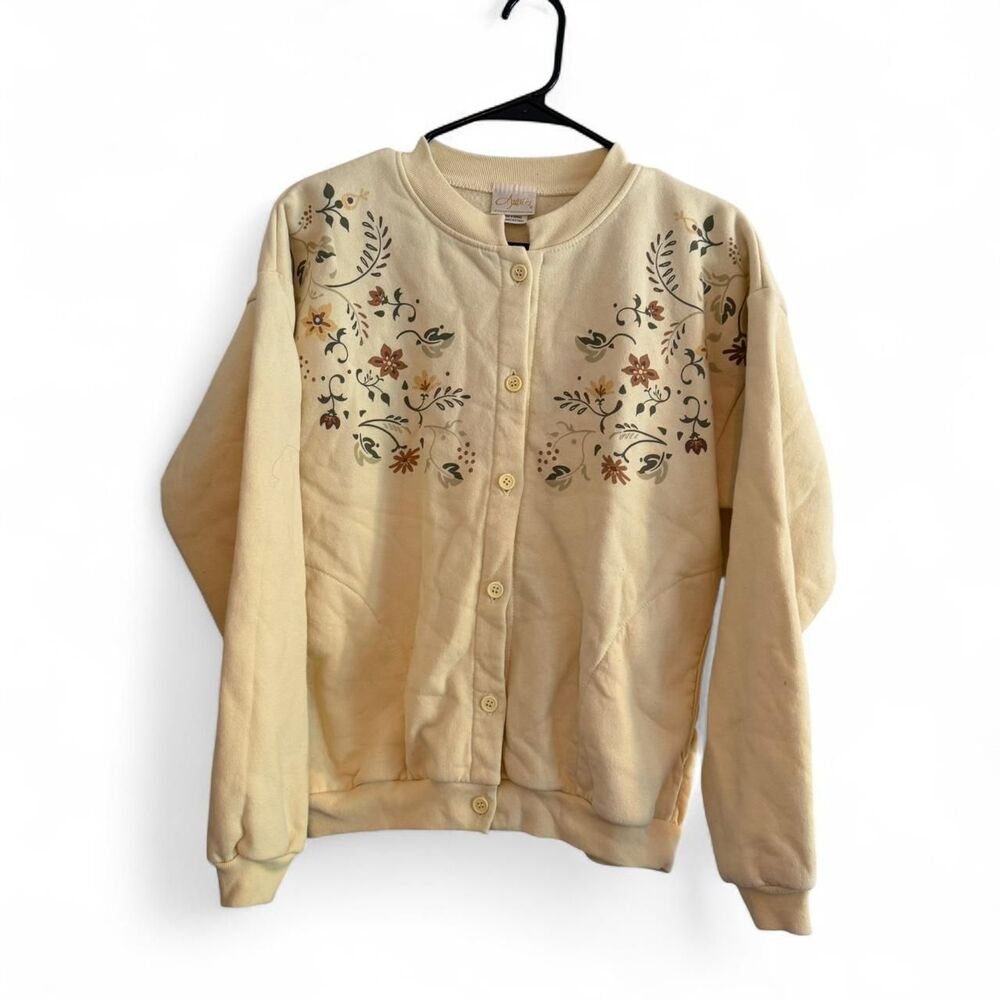 1990 Vintage Artisans floral sweatshirt cardigan